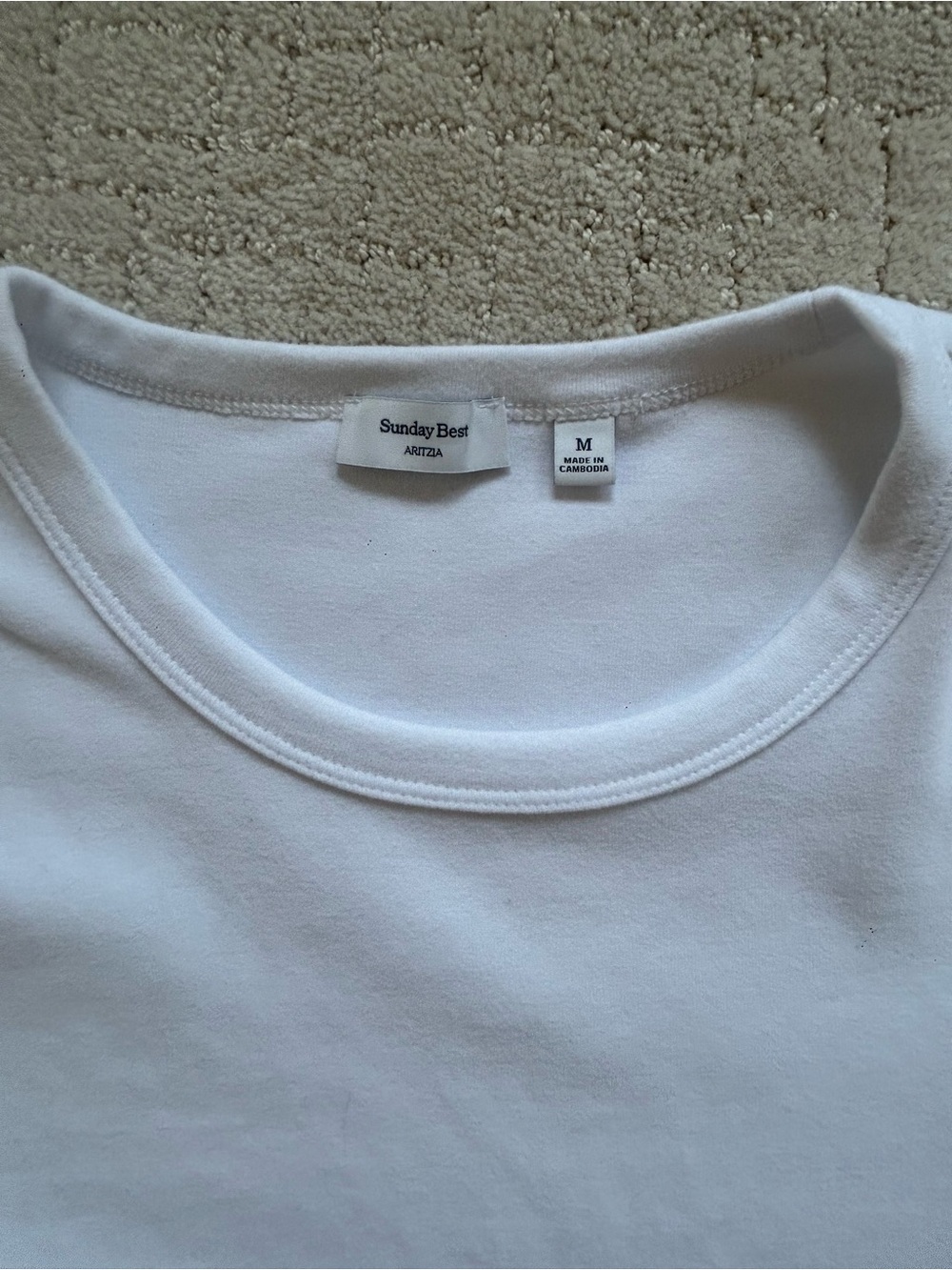 Aritzia Sunday Best White Scoop Neck Crop Tee - Picture 2 of 4